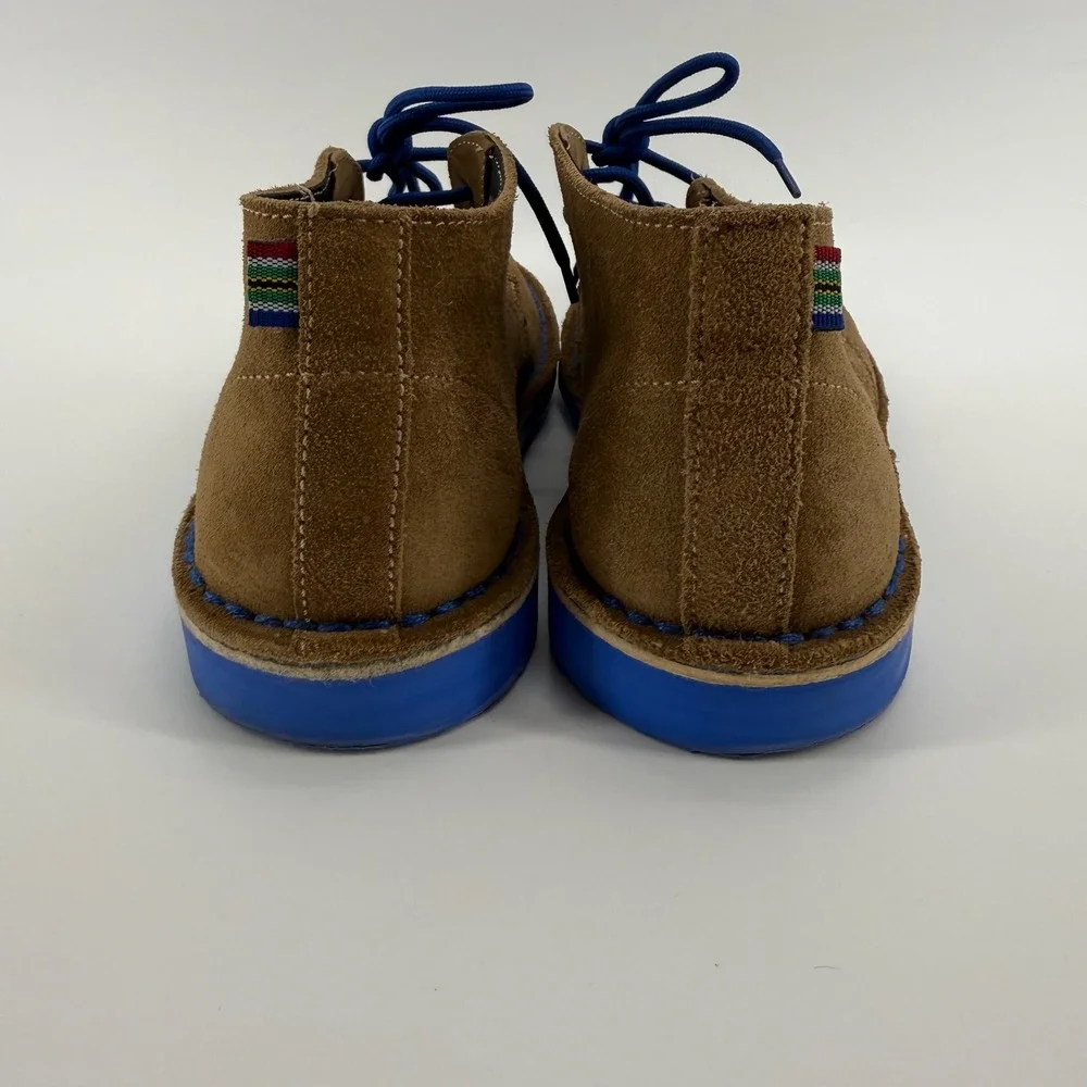 Veldskoen Heritage J-Bay Tan Suede Blue Sole Chukka Boots Mens 8 Womens 10 EU 41